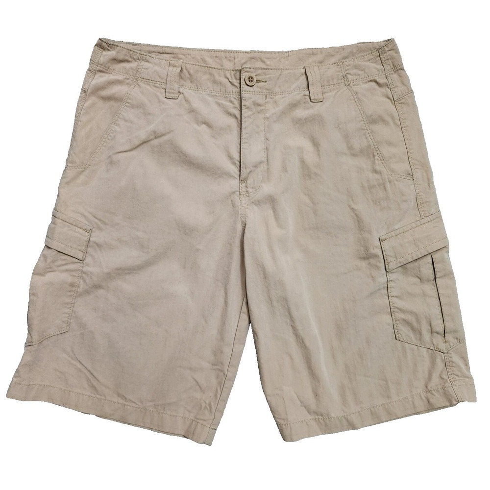 The North Face Cargo Shorts Men's 34 Beige Cotton Nylon Outdoor Lightweight